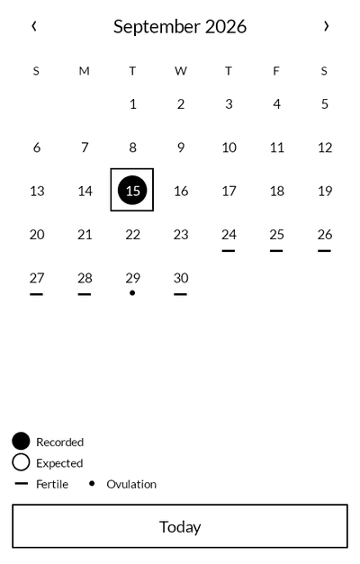Cycle's calendar for September