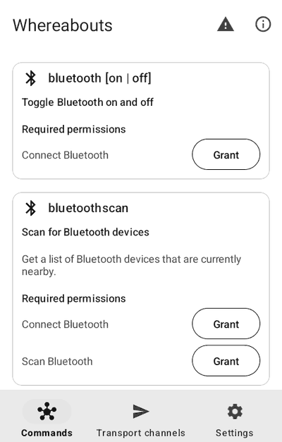 Whereabouts listing its commands